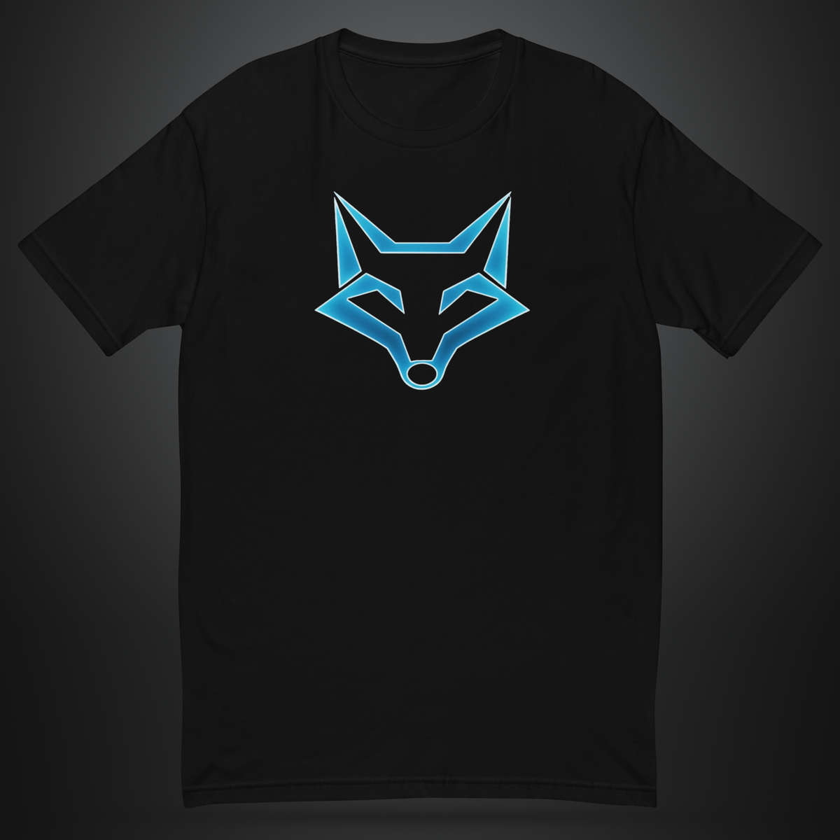 core fox blue on black tee